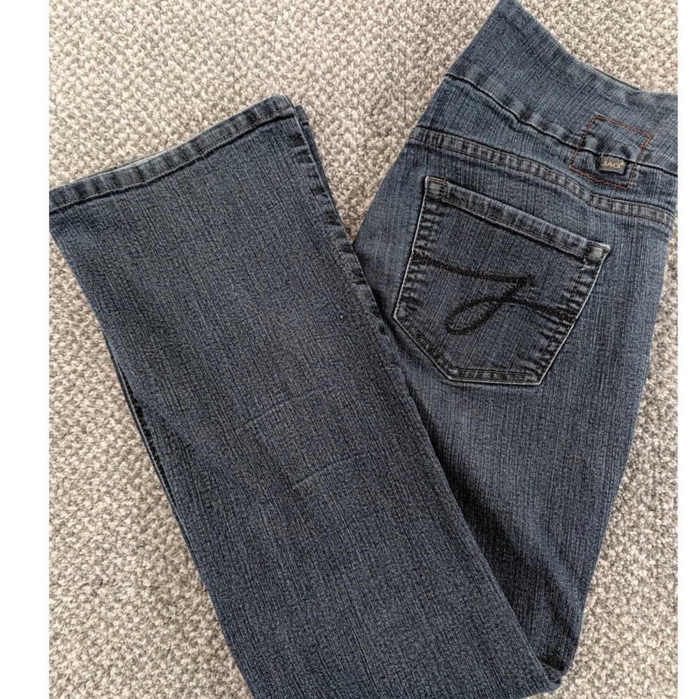 JAG Jeans Womens 8P Blue Denim Pull On Bootcut Stretch Petite Pants Dark Wash